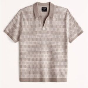 Johnny Collar Geometric Sweater Polo Abercrombie